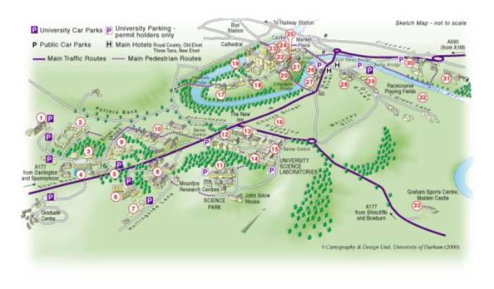 Map of Durham